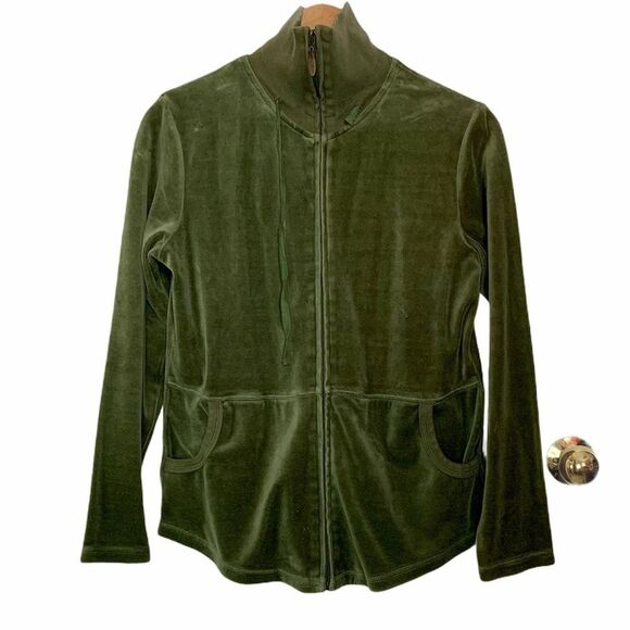 Velour Zip up Sweater - Picture 2 of 10